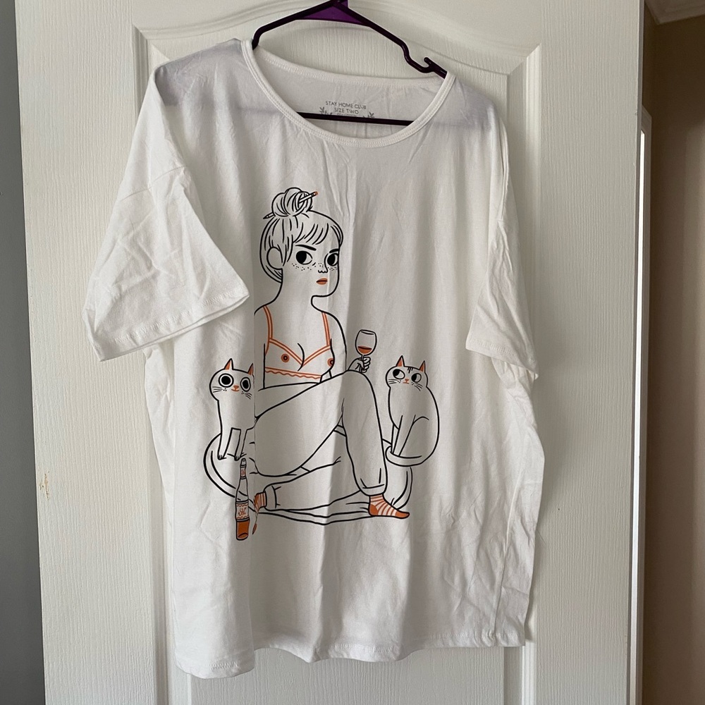 STAY HOME CLUB LOOSE TEE WITH MINOR DAMAGE